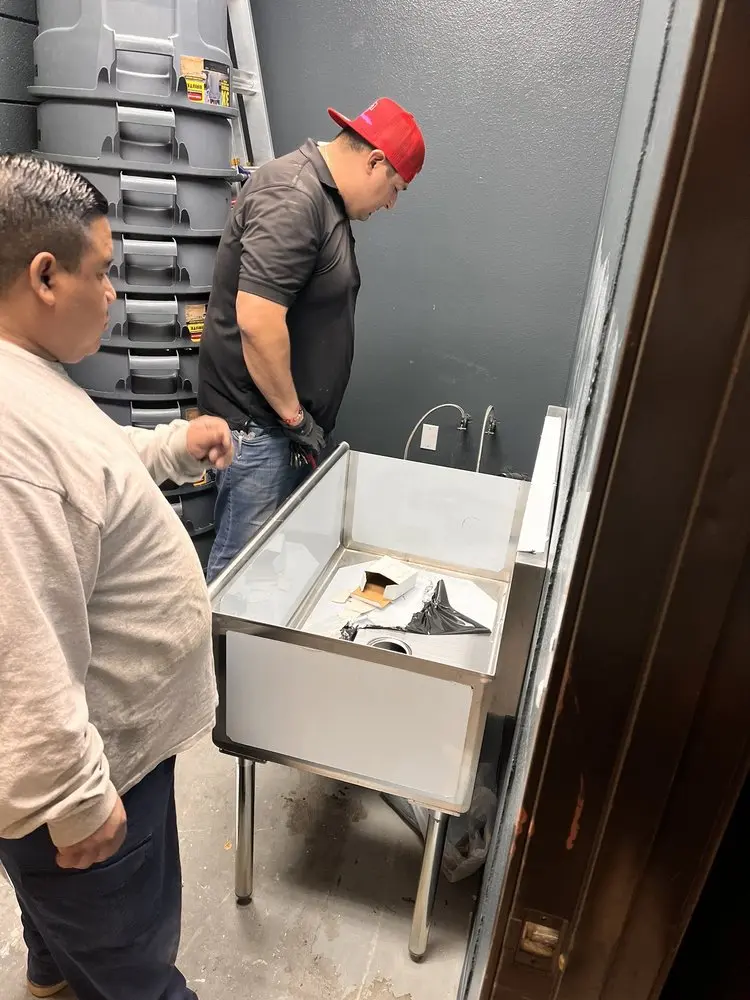 Commercial plumbing and sink installation in Bucoda